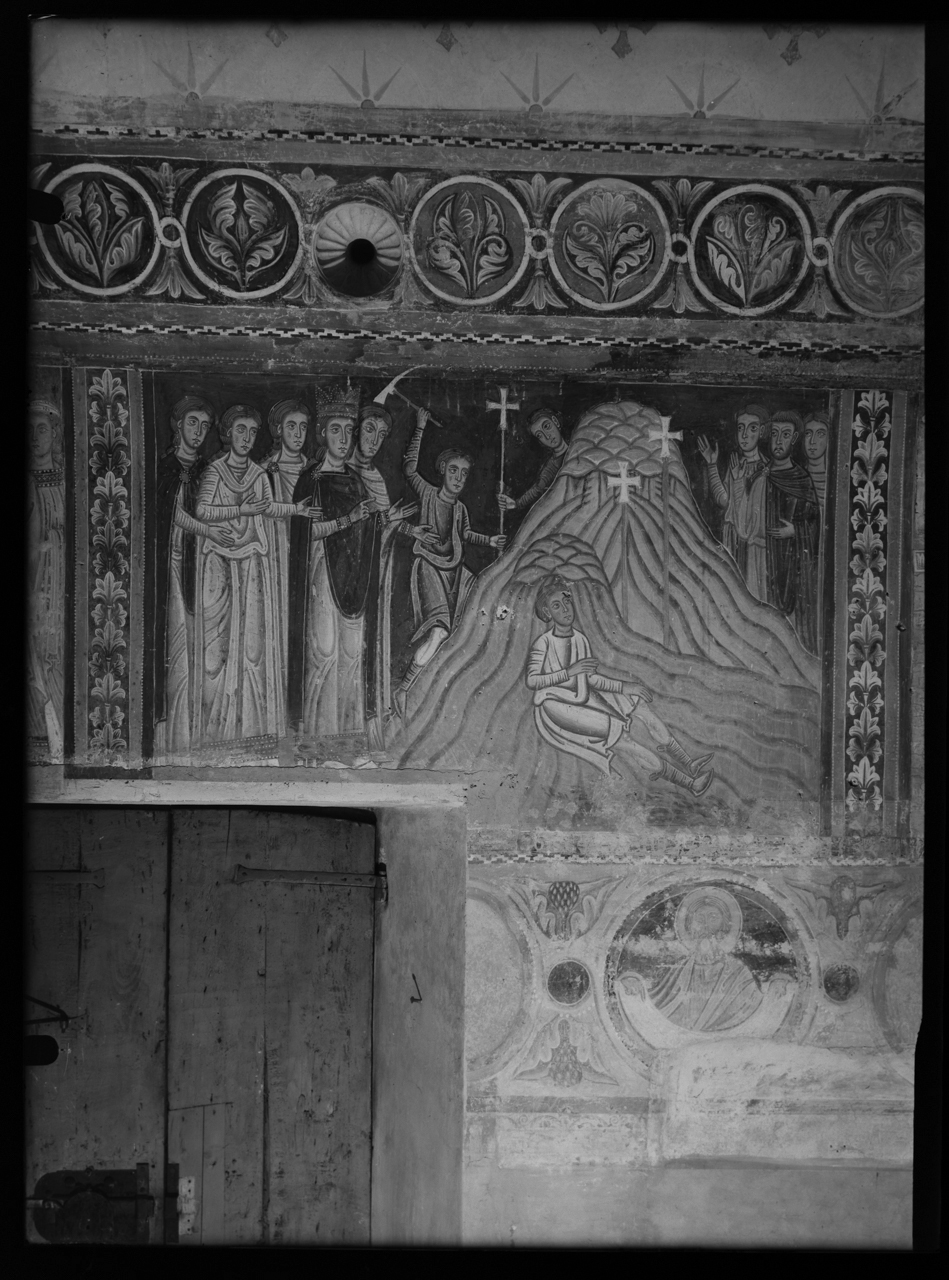 San Silvestro sul Soratte - Affreschi [dell’] Oratorio di San Silvestro <Basilica dei Santi Quattro Coronati ; Roma> - Sec. 13 (negativo) di laboratorio fotografico Soprintendenza Monumenti del Lazio (laboratorio) (terzo quarto XX)