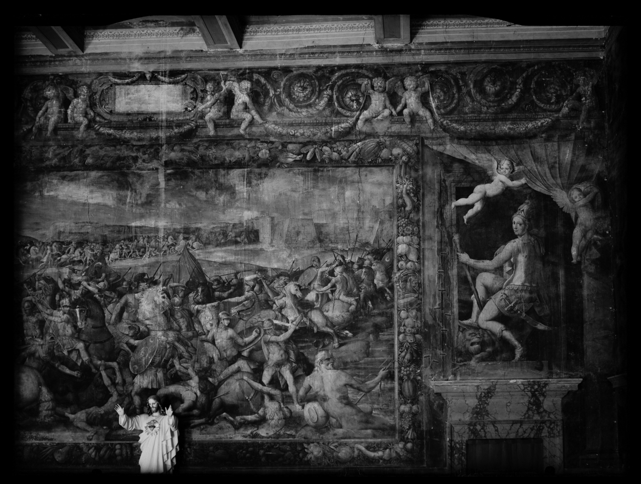 Del Colle, Raffaellino . Storie della famiglia Farnese <Palazzo Rondinini ; Roma> - Dipinti murali - Affreschi - Sec. 16 (negativo) di laboratorio fotografico Soprintendenza Monumenti del Lazio (laboratorio) (terzo quarto XX)