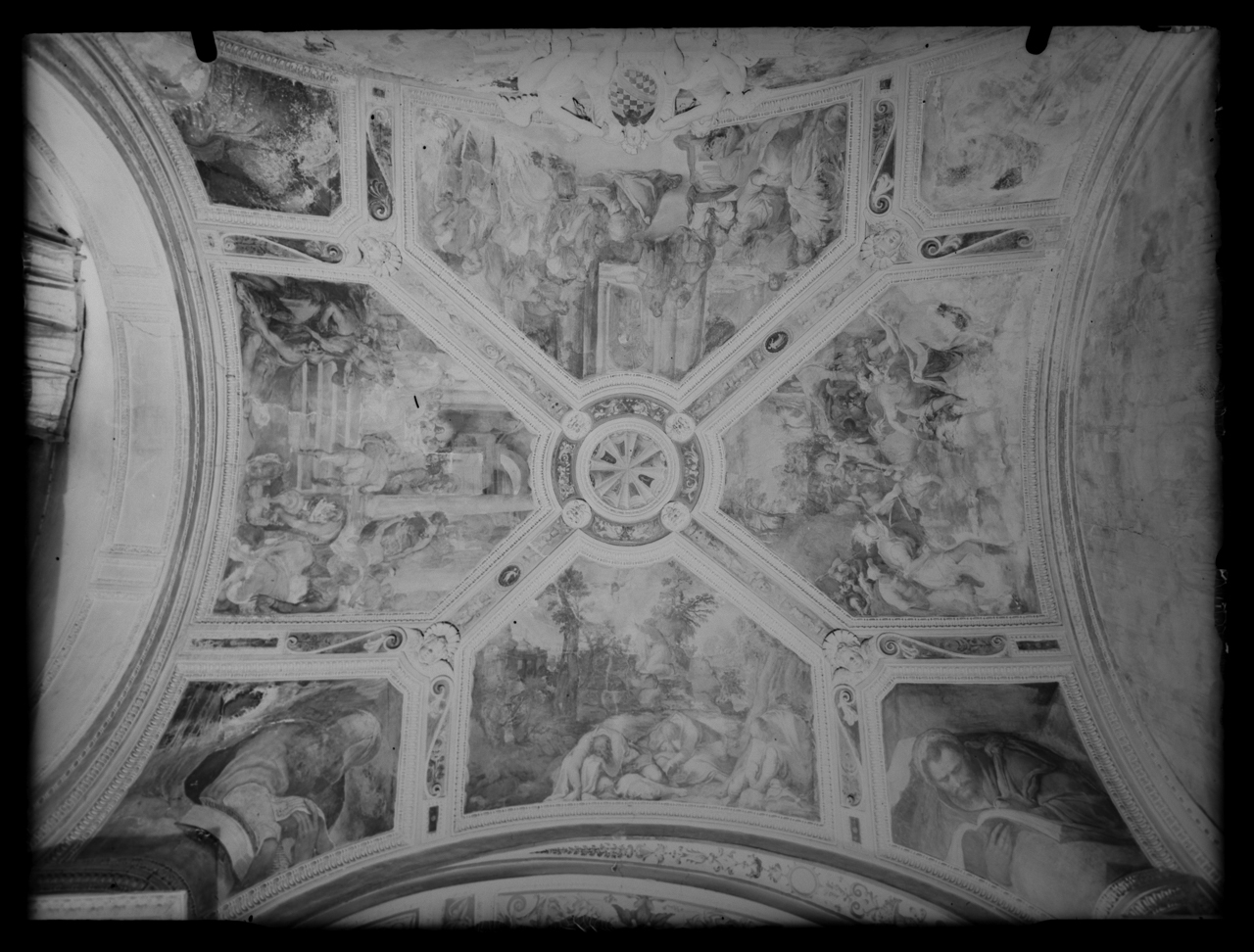 Zuccari, Taddeo . Lavanda dei piedi, Cattura di Cristo, Orazione di Cristo nell'orto di Gethsemani, Ultima cena, Evangelisti - Decorazione [della] Cappella Mattei <Chiesa di Santa Maria della Consolazione ; Roma> - Cappelle - Affreschi - Sec. 16 (negativo) di laboratorio fotografico Soprintendenza Monumenti del Lazio (laboratorio) (terzo quarto XX)
