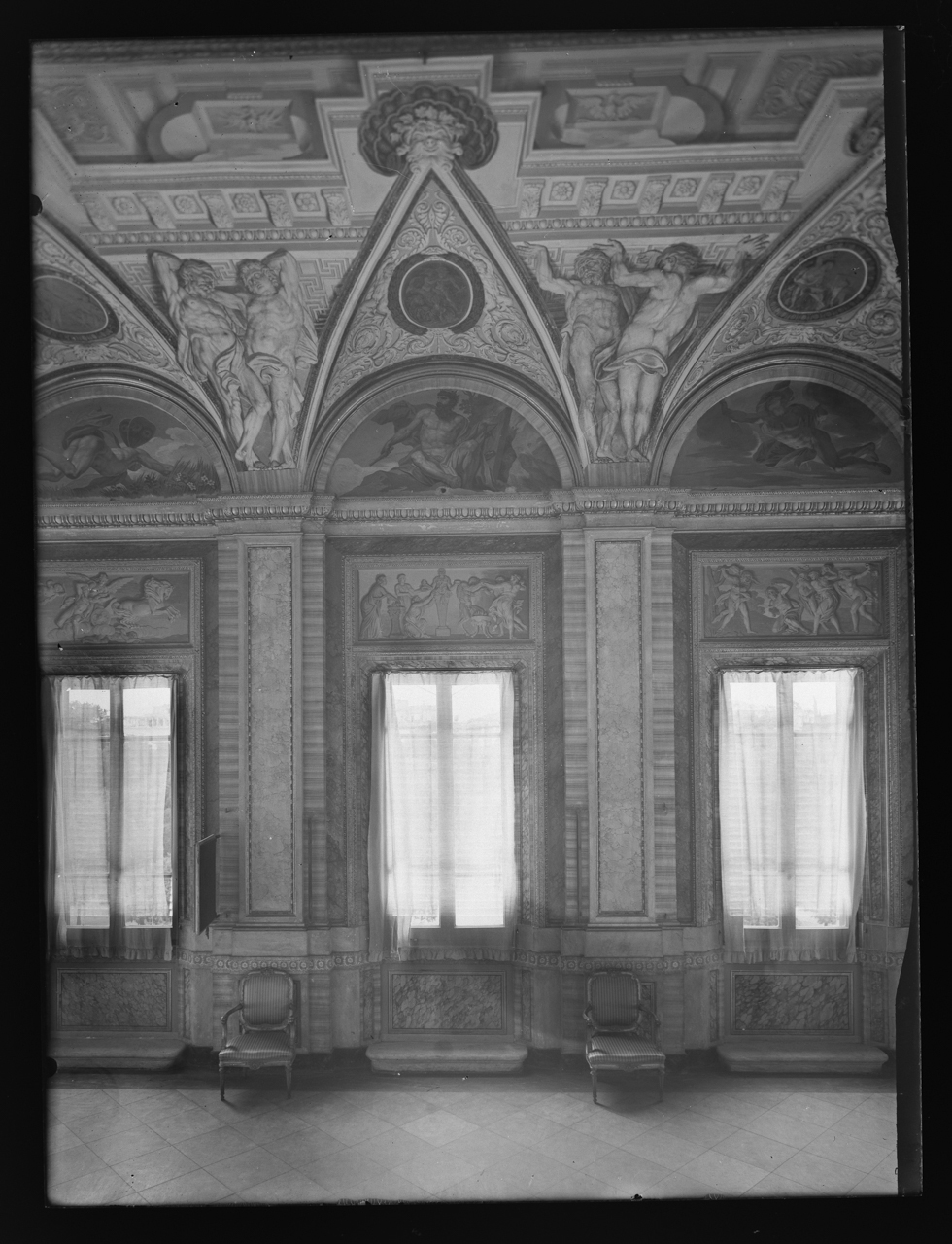 Loggia di Lanfranco <Galleria Borghese ; Roma> - Spazi interni (negativo) di laboratorio fotografico Soprintendenza Monumenti del Lazio (laboratorio) (terzo quarto XX)