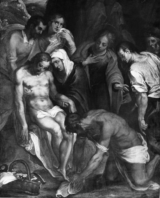 Cristo deposto dalla croce (dipinto) di Circignani Niccolò detto Pomarancio (attribuito) (sec. XVI)
