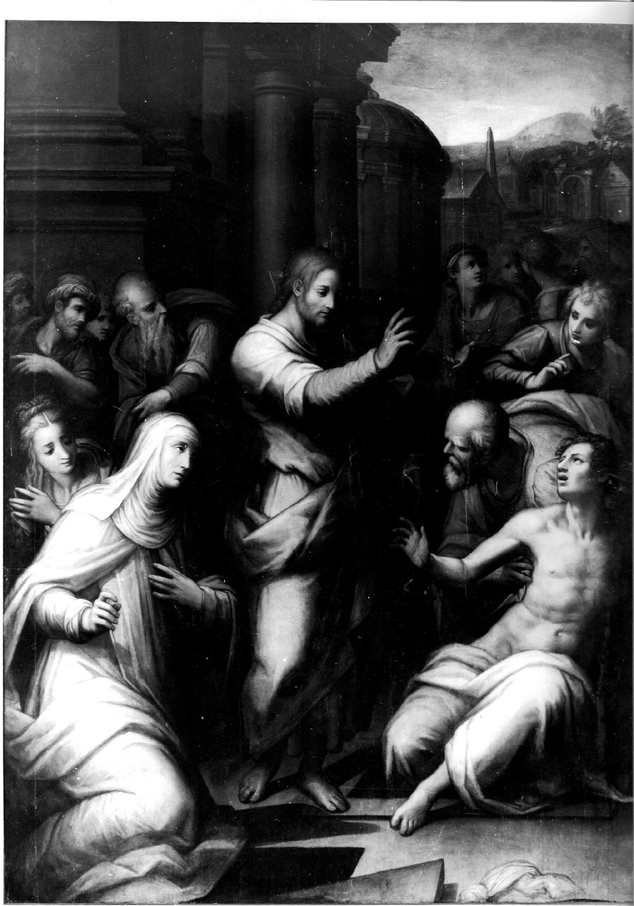 resurrezione di Lazzaro (dipinto) di Naldini Giovanni Battista (sec. XVI)