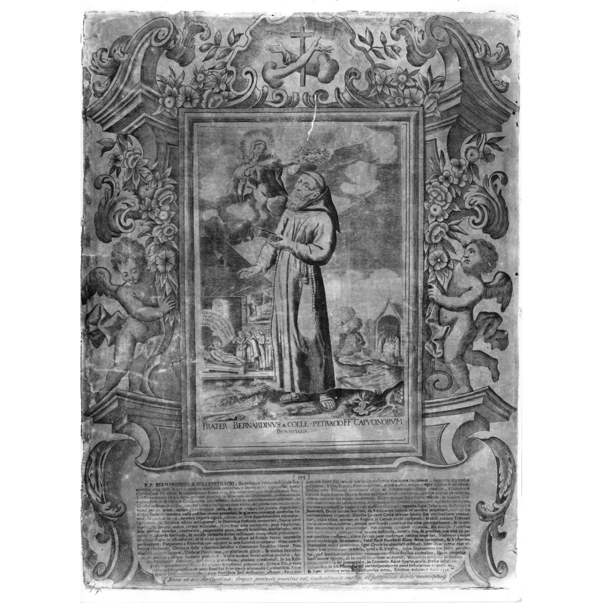 frate Bernardino da Collepetracio (stampa) di Loeffler Eckard Johann, Schott Johann, Loeffler Johann Heinrich (fine/ inizio secc. XVIII/ XIX)