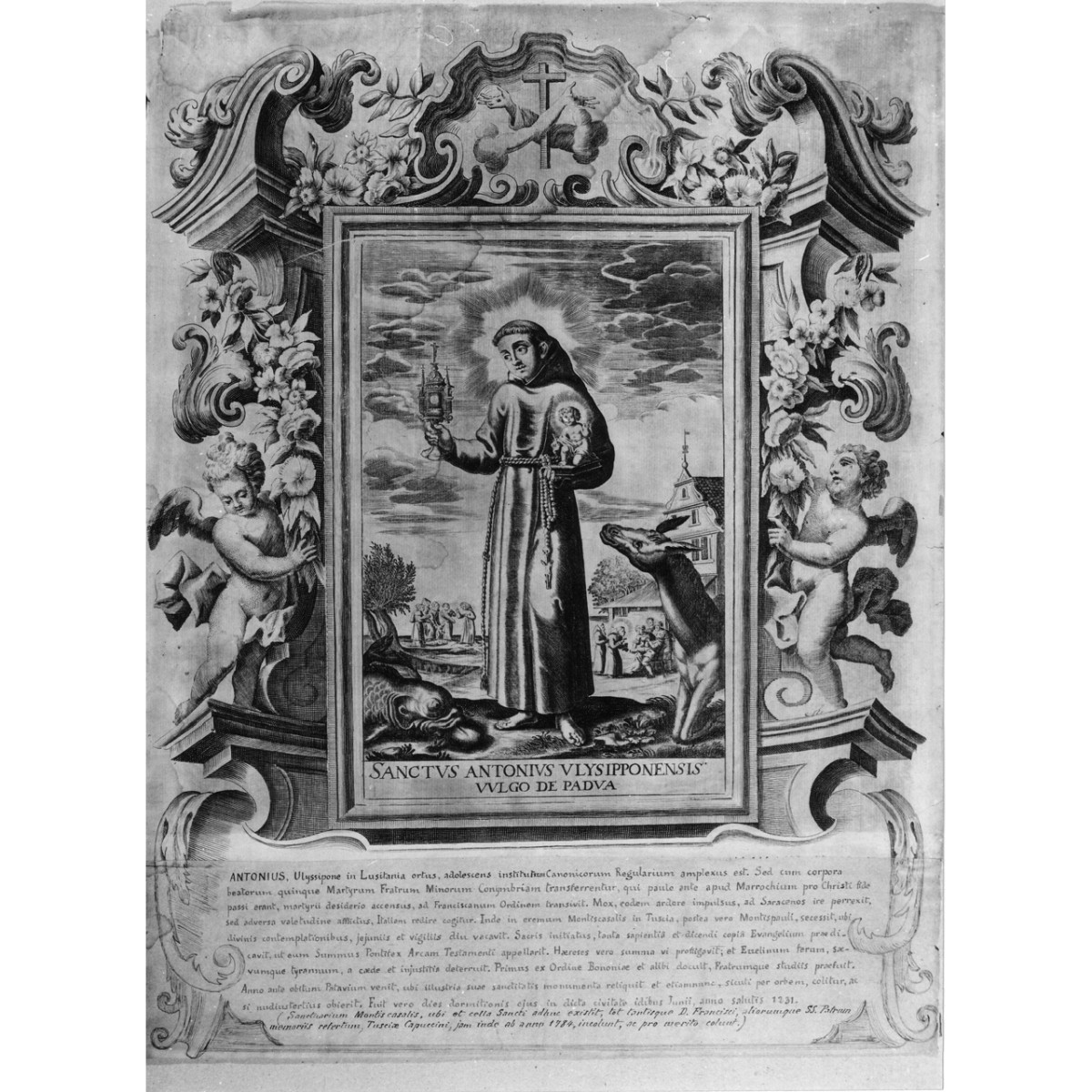 Sant'Antonio da Padova (stampa) di Schott Johann (fine/ inizio secc. XVIII/ XIX)