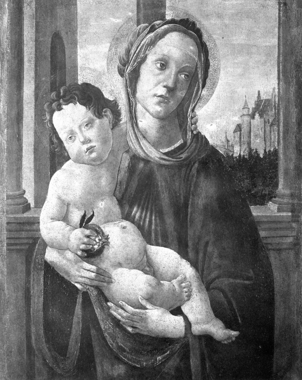 Madonna con Bambino (dipinto) di Botticelli (scuola) (ultimo quarto sec. XV)