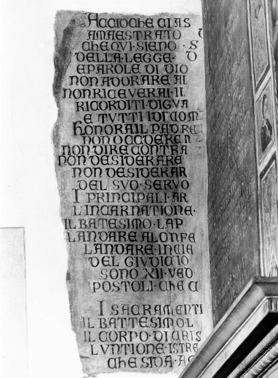iscrizione (dipinto murale) - scuola fiorentina (secondo quarto sec. XIV)