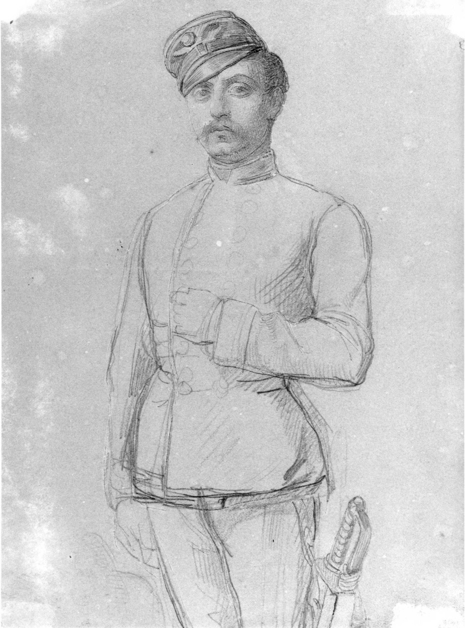 figura maschile (disegno) - ambito italiano (metà sec. XIX)