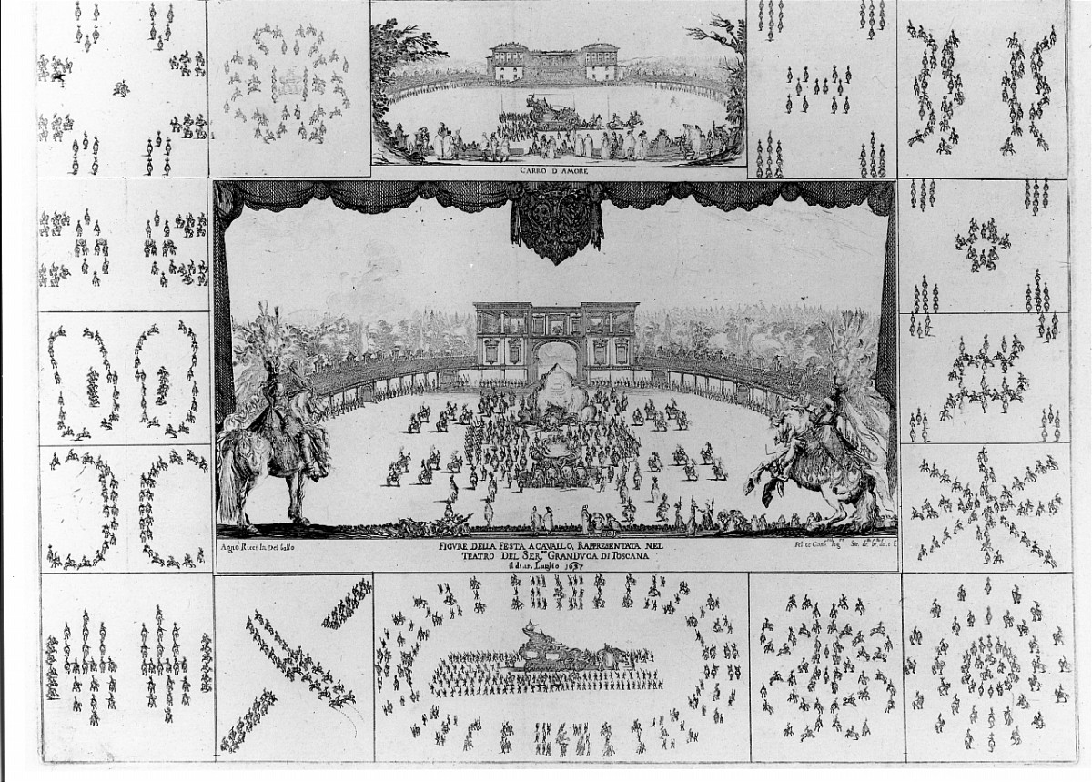rappresentazione teatrale (stampa) di Ricci Agostino, Gamberai Felice, Della Bella Stefano (sec. XVII)