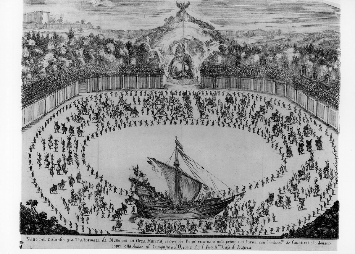 rappresentazione teatrale (stampa) di Della Bella Stefano - ambito toscano (sec. XVII)