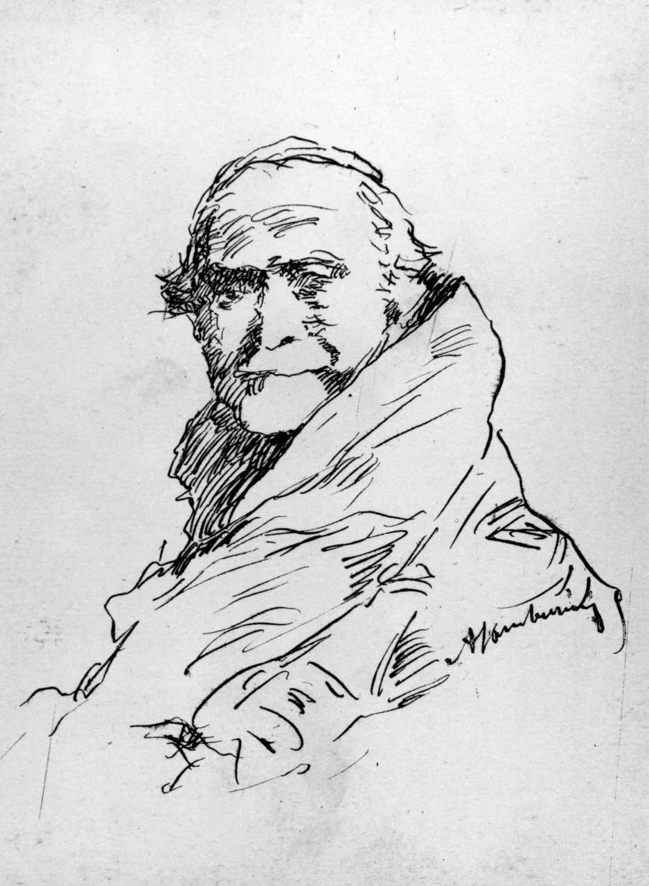 ritratto d'uomo (stampa) di Tamburini Arnaldo (sec. XIX)