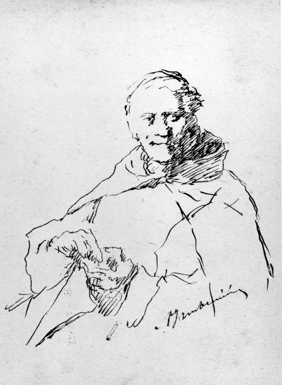 ritratto d'uomo (stampa) di Tamburini Arnaldo (sec. XIX)