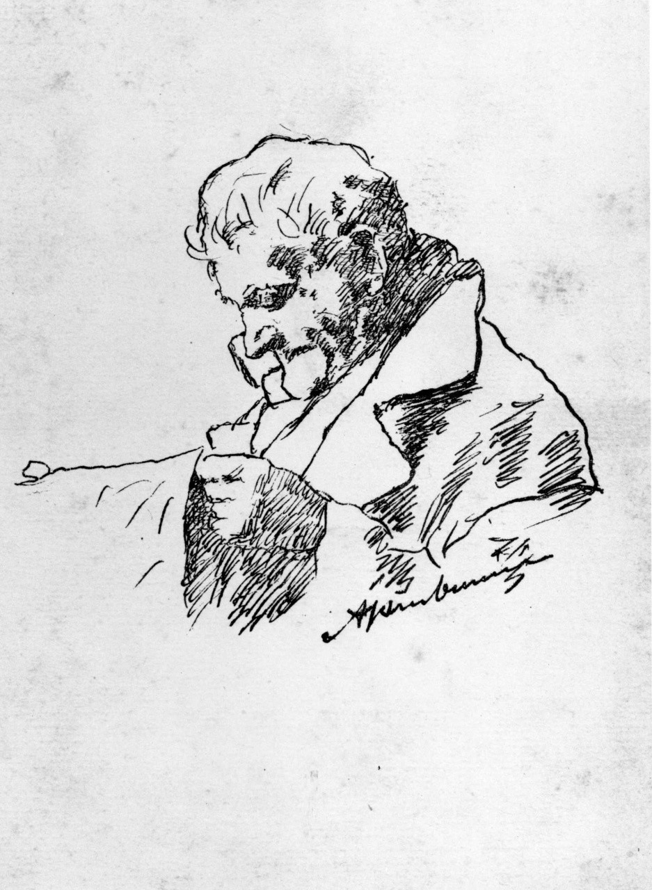 ritratto d'uomo (stampa) di Tamburini Arnaldo (sec. XIX)