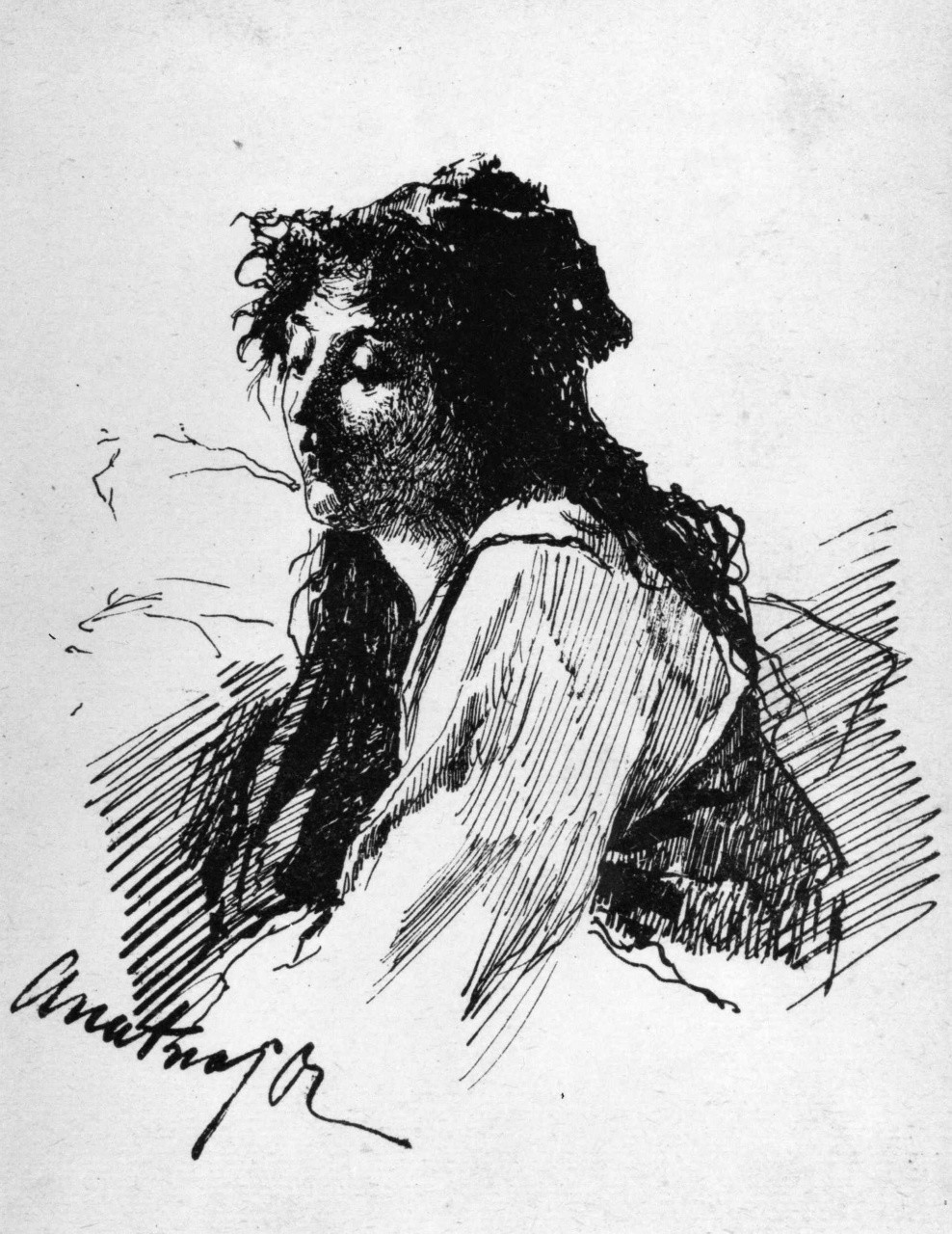 ritratto di donna (stampa) di Fontana Roberto (sec. XIX)