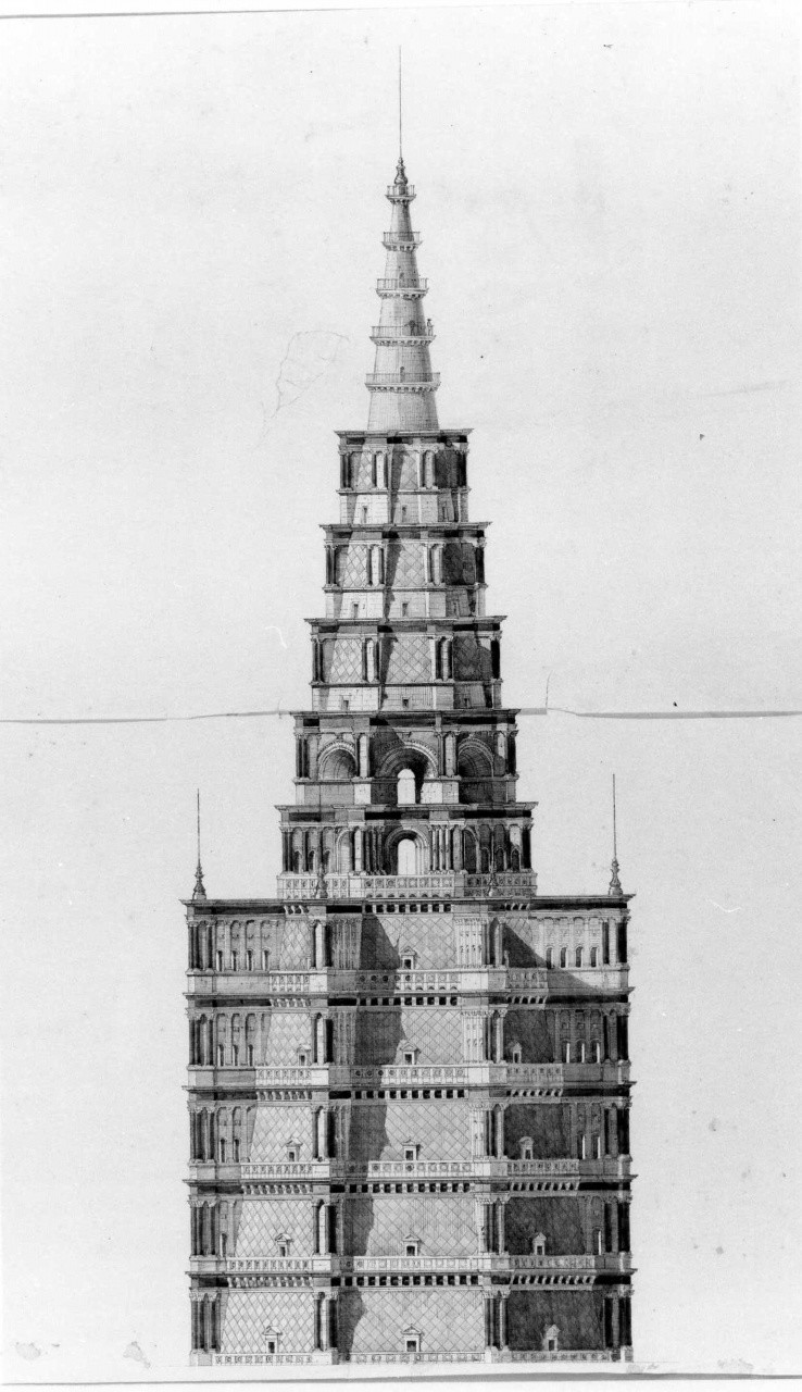 architettura (stampa colorata a mano) di Corinti Corinto (sec. XIX)