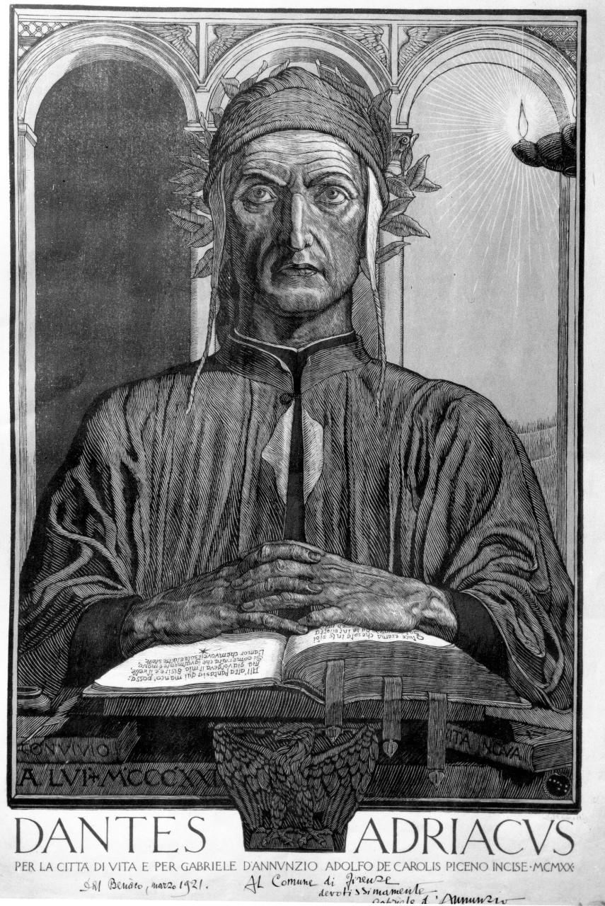 ritratto del poeta Dante Alighieri (stampa) di De Carolis Adolfo (sec. XX)