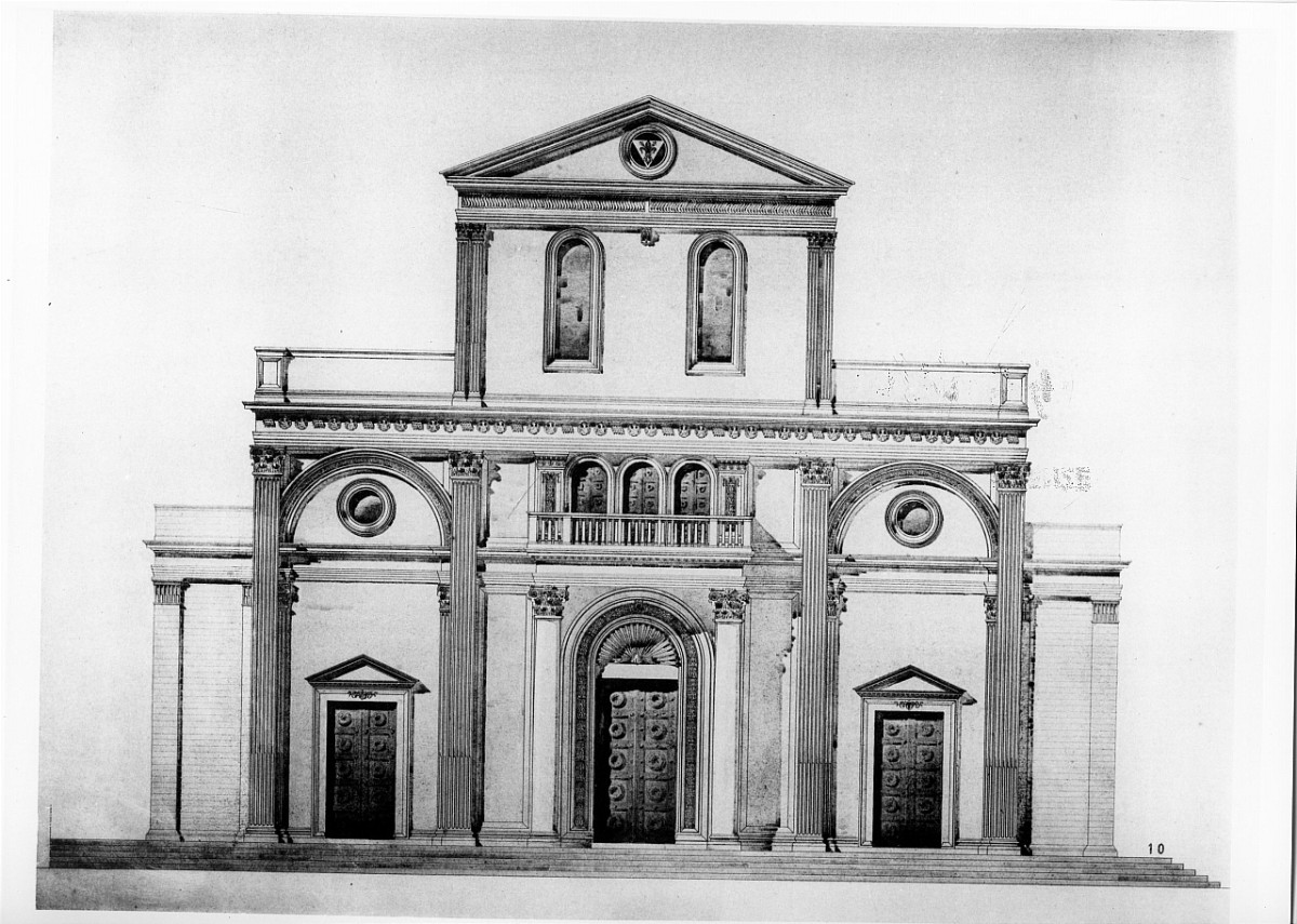 progetto di decorazione della facciata della basilica di S. Lorenzo a Firenze (stampa) di Fondelli Guido, Alinari Vittorio (sec. XX)