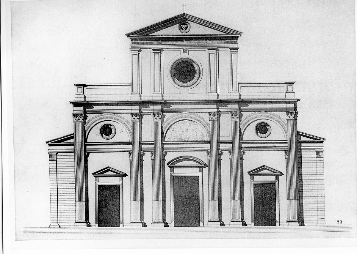 progetto di decorazione della facciata della basilica di S. Lorenzo a Firenze (stampa) di Alinari Vittorio - ambito italiano (sec. XX)