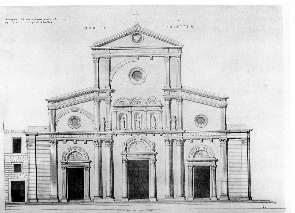 progetto di decorazione della facciata della basilica di S. Lorenzo a Firenze (stampa) di Alinari Vittorio - ambito italiano (sec. XX)