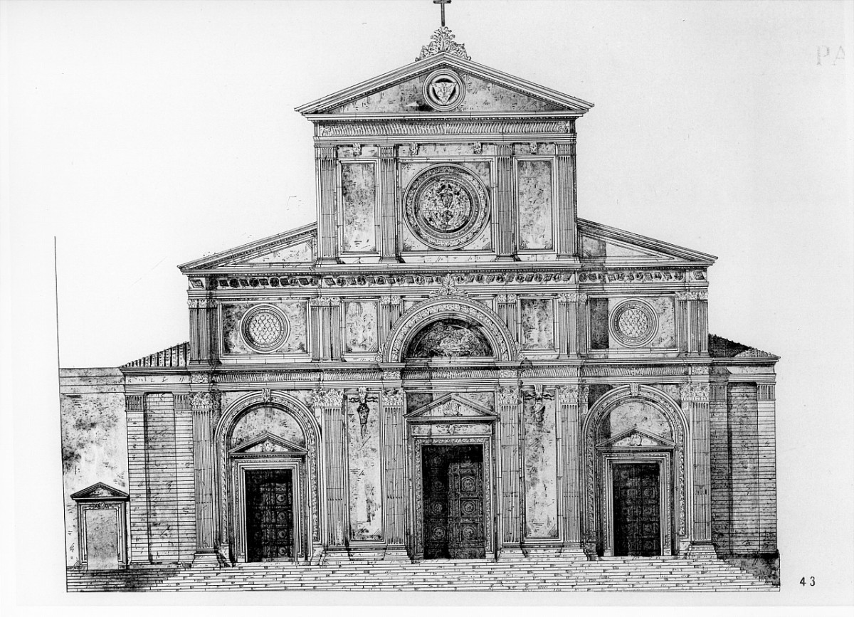 progetto di decorazione della facciata della basilica di S. Lorenzo a Firenze (stampa) di Alinari Vittorio - ambito italiano (sec. XX)