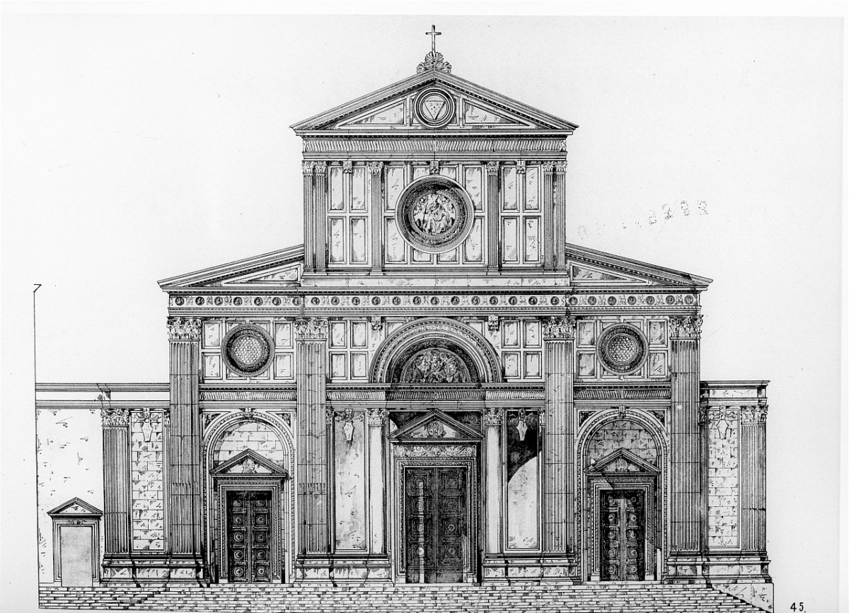 progetto di decorazione della facciata della basilica di S. Lorenzo a Firenze (stampa) di Alinari Vittorio - ambito italiano (sec. XX)