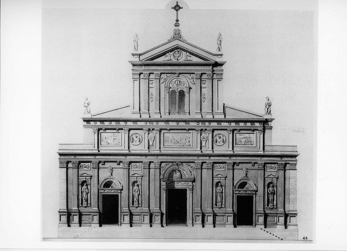progetto di decorazione della facciata della basilica di S. Lorenzo a Firenze (stampa) di Alinari Vittorio, Massardi Leopoldo (sec. XX)