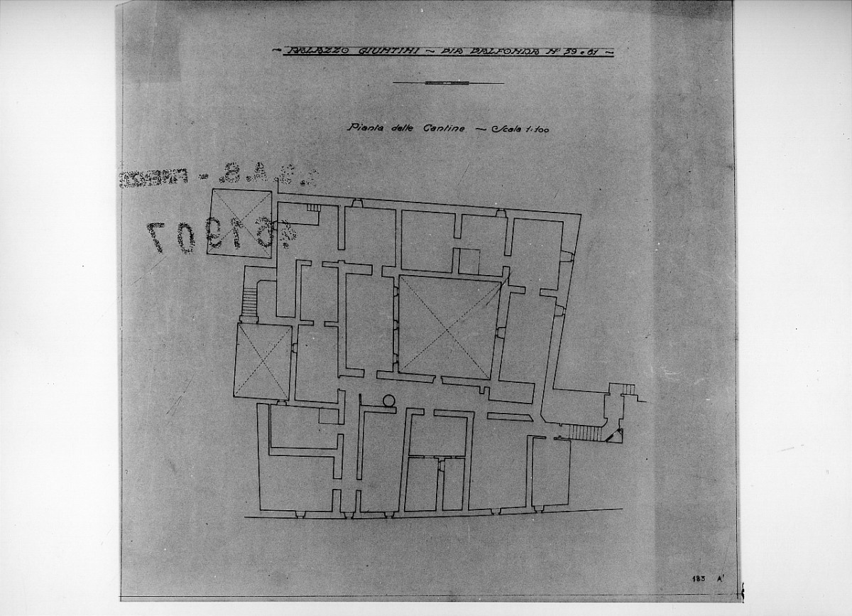 Piante di Palazzo Giuntini a Firenze (stampa, serie) di Bosio Gherardo - ambito toscano (sec. XX)