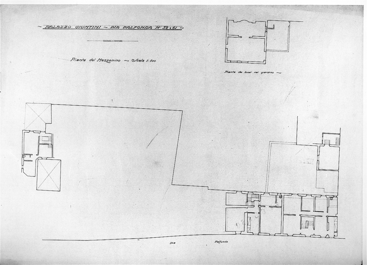 pianta del mezzanino (stampa) di Bosio Gherardo - ambito toscano (sec. XX)