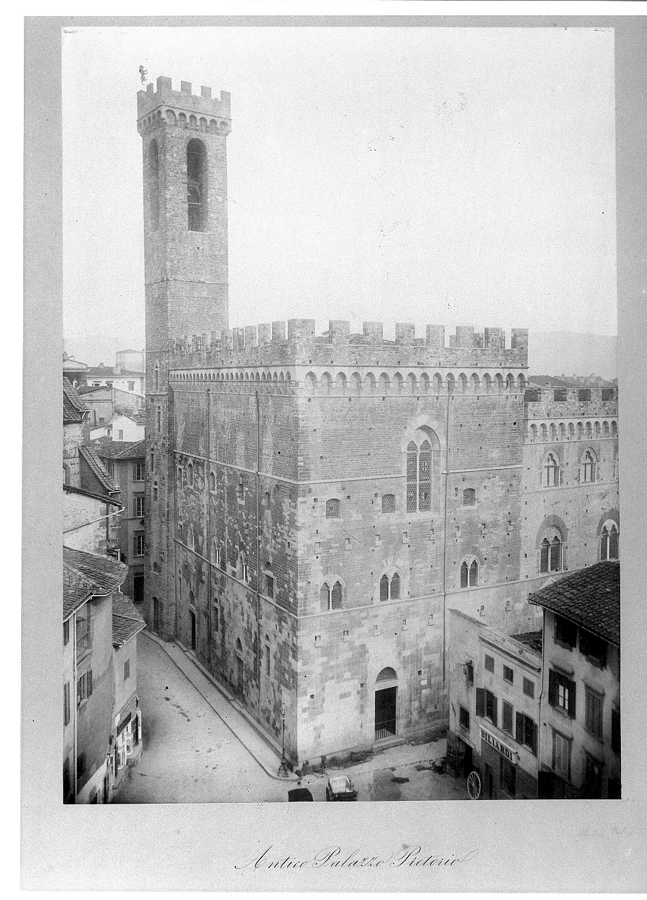 veduta del palazzo del Bargello a Firenze (stampa) - ambito fiorentino (sec. XIX)