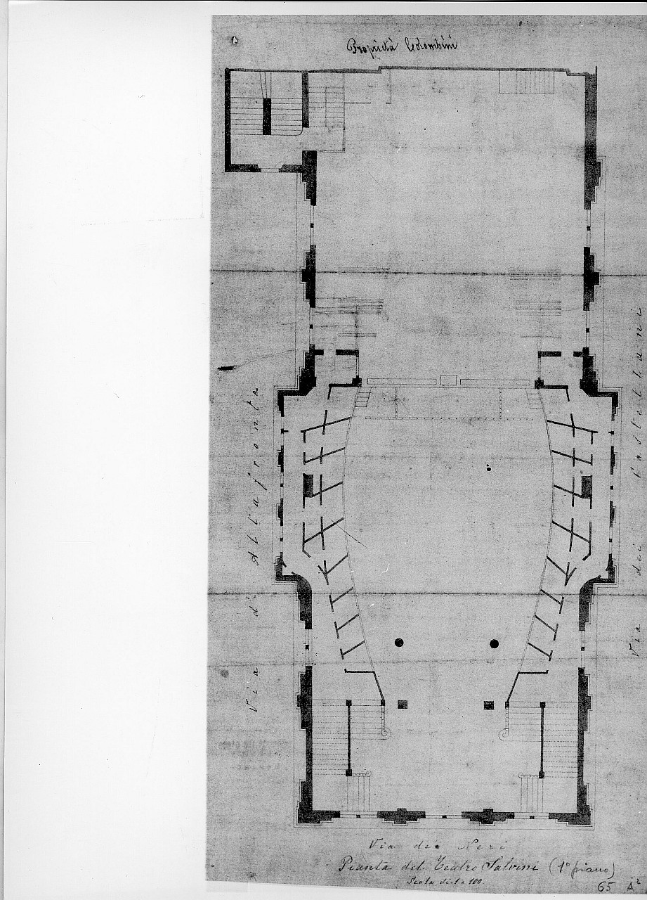 pianta del piano primo del Teatro Salvini a Firenze (stampa) - ambito toscano (sec. XX)