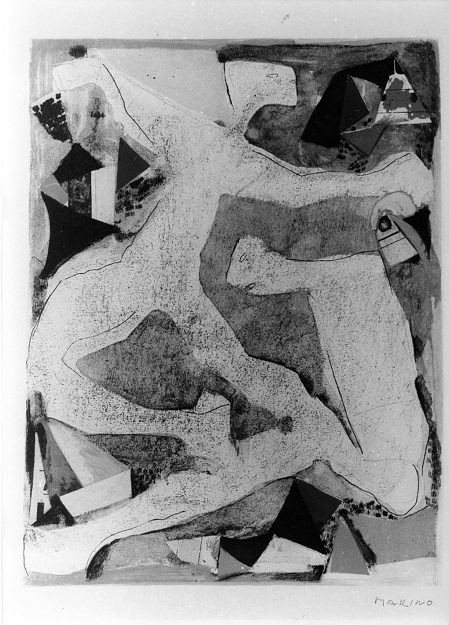 Furia di danza, due figure umane (stampa) di Marini Marino (sec. XX)