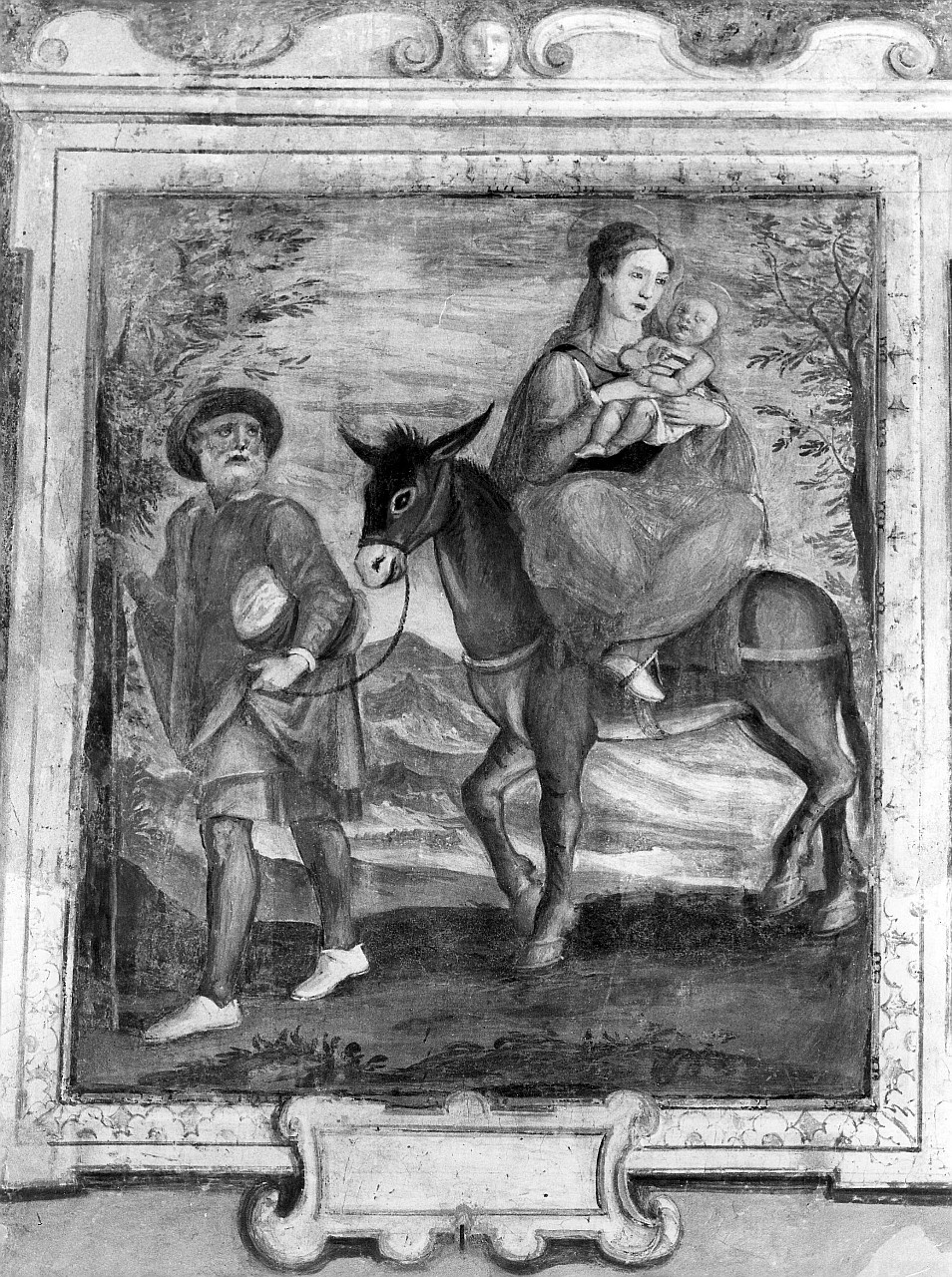 fuga in Egitto (dipinto murale) di Salvestrini Pietro (e aiuti) (primo quarto sec. XVII)