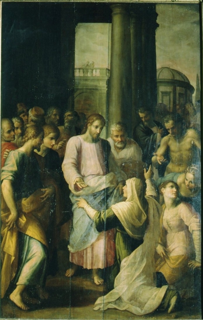 Cristo e la madre dei figli di Zebedeo (dipinto) di Balducci Giovanni detto Cosci (attribuito) (sec. XVI)