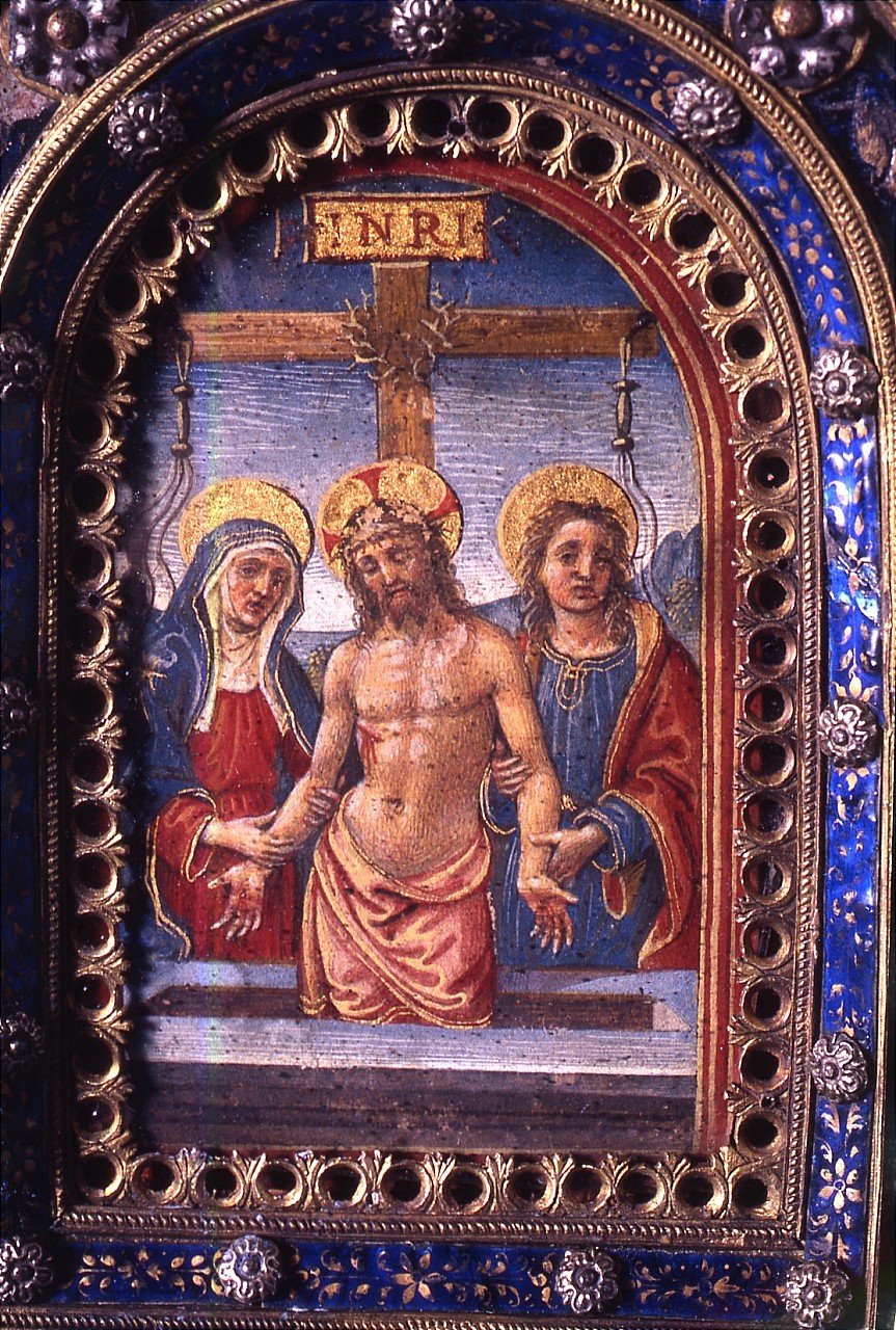 Cristo in pietà (miniatura) di Raffaellino del Garbo (fine/ inizio secc. XV/ XVI)