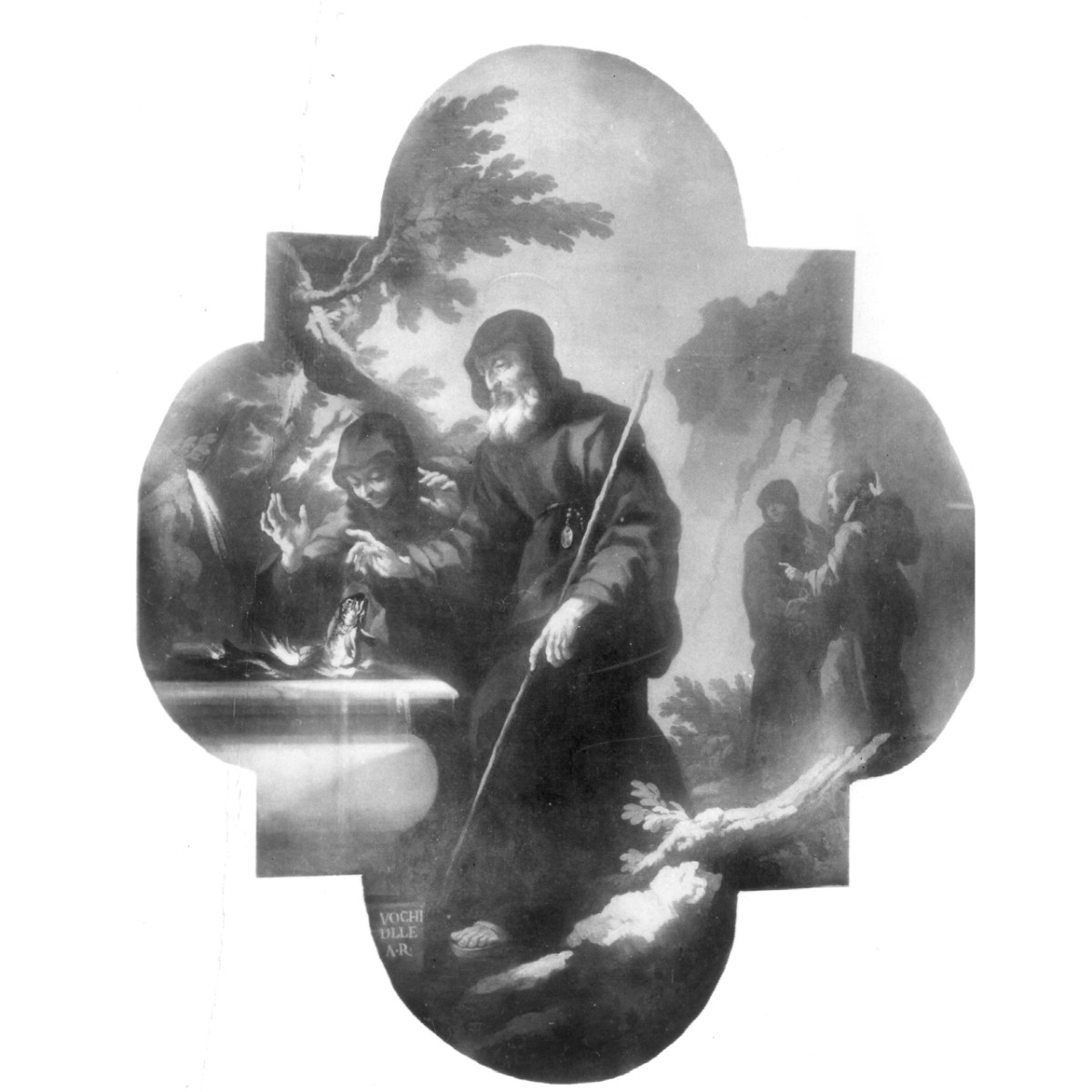 miracolo della trota rediviva di San Francesco di Paola (dipinto, ciclo) di Predellini Dionisio, Hugford Ignazio Enrico, Pillori Antonio Nicola (sec. XVIII)