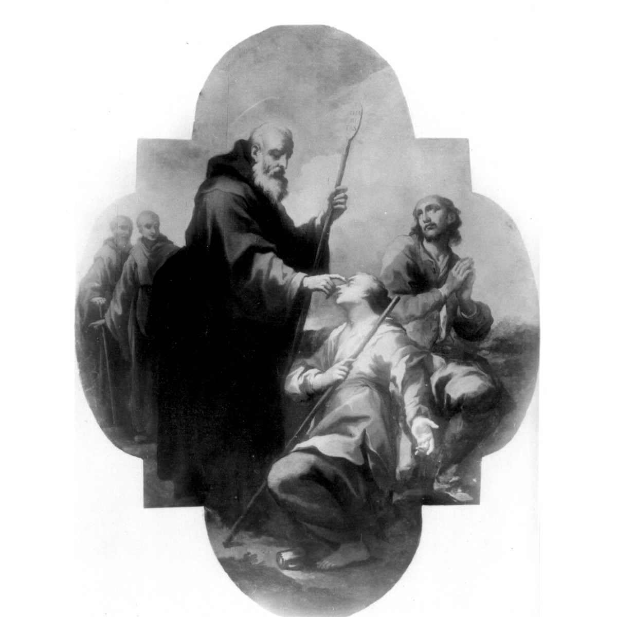 San Francesco di Paola ridona la vista a una donna (dipinto, ciclo) di Hugford Ignazio Enrico (sec. XVIII)