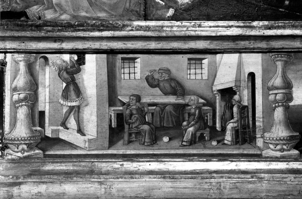 scena della vita di San Nicola di Bari (dipinto) di Neri di Bicci (sec. XV)