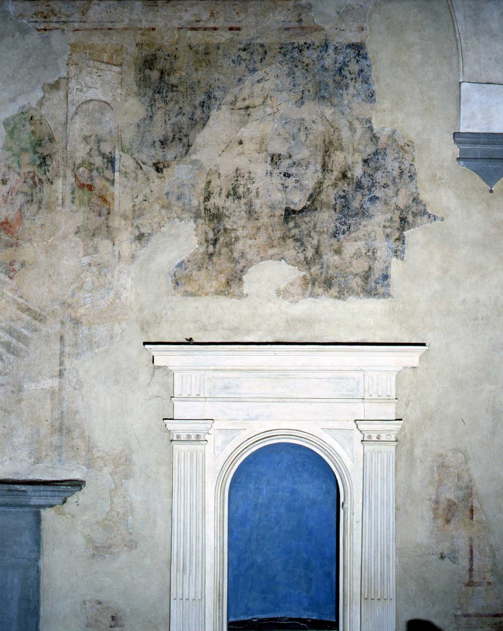 annuncio a San Gioacchino (dipinto murale, frammento) di Gaddi Agnolo (cerchia) (ultimo quarto sec. XIV)