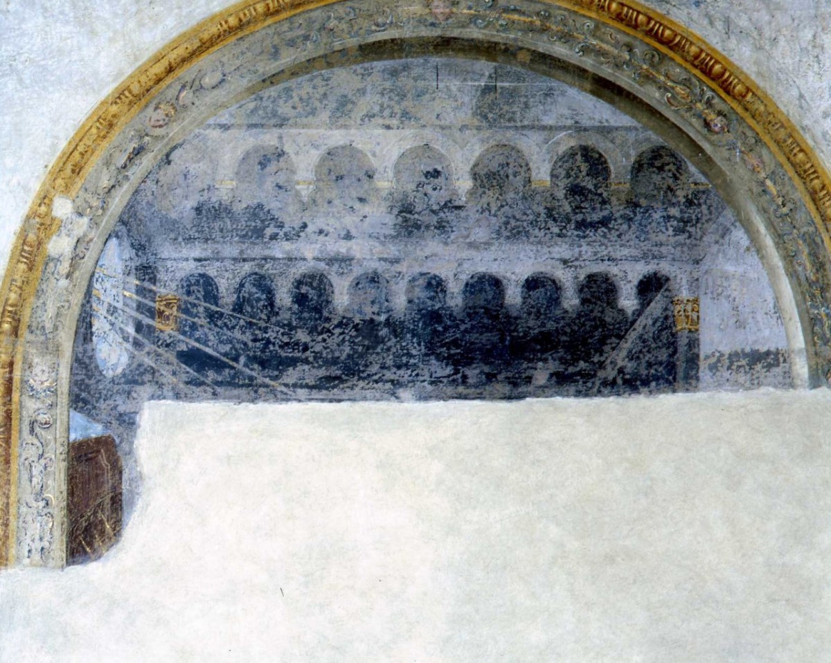 Annunciazione (?) (dipinto murale, frammento) di Allori Alessandro (cerchia) (sec. XVI)