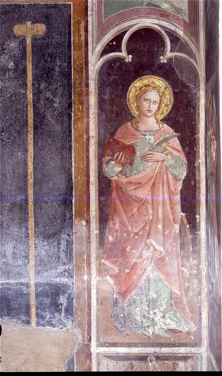 Santa Caterina d'Alessandria (dipinto murale) di Domenico di Michelino (sec. XV)