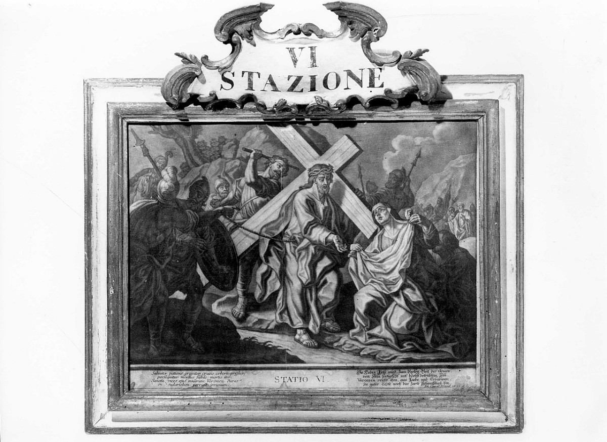 stazione VI: Gesù asciugato dalla Veronica (stampa, serie) - ambito tedesco (sec. XVIII)