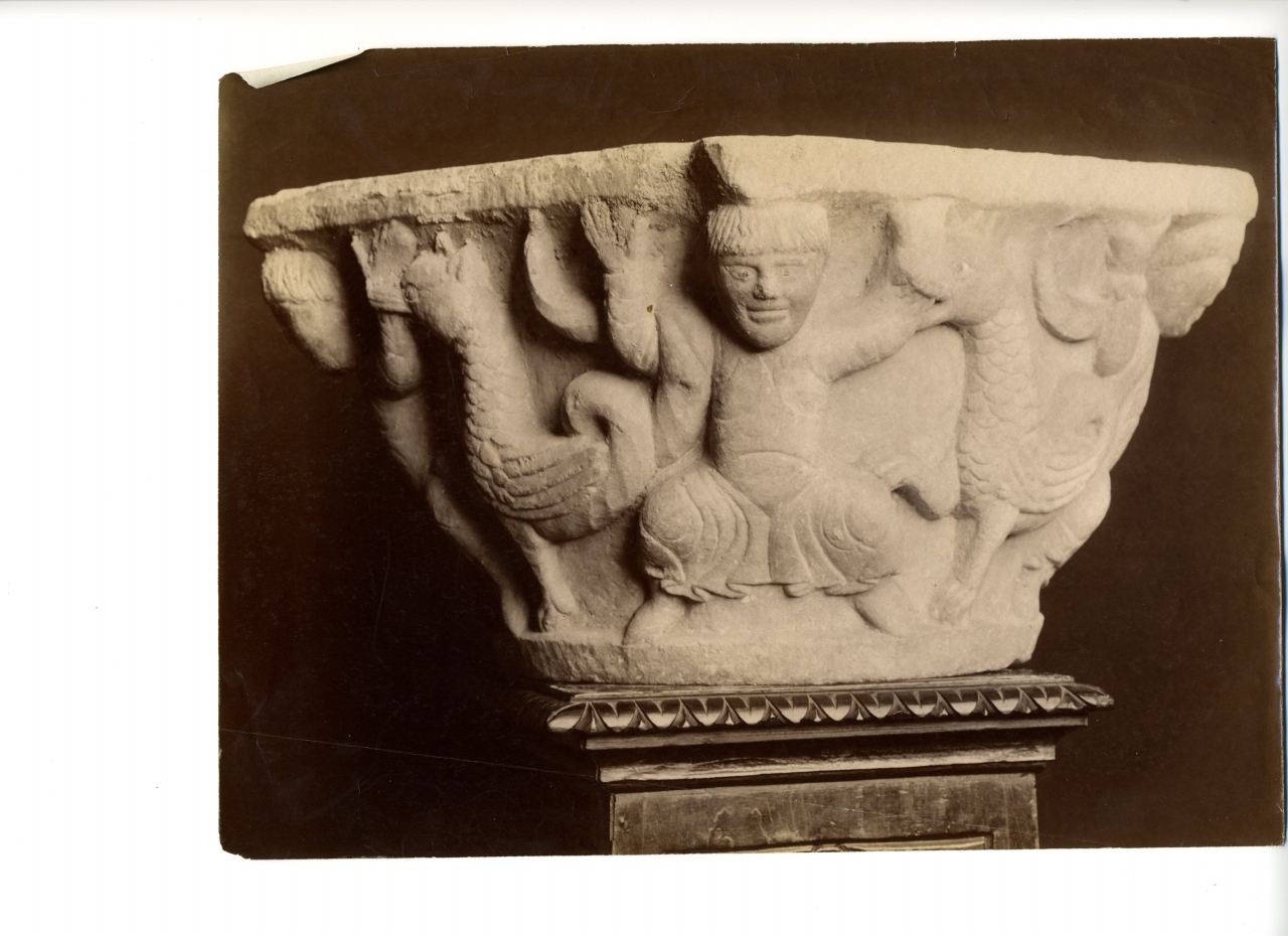 capitello romanico (positivo) di anonimo - scuola emiliana (fine/ inizio XIX/ XX)