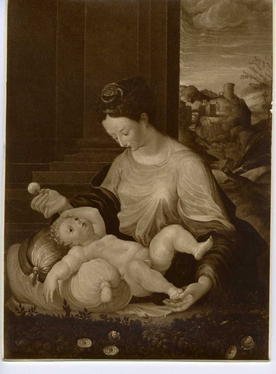 Madonna col Bambino - dipinto (positivo) di anonimo (prima metà XX)