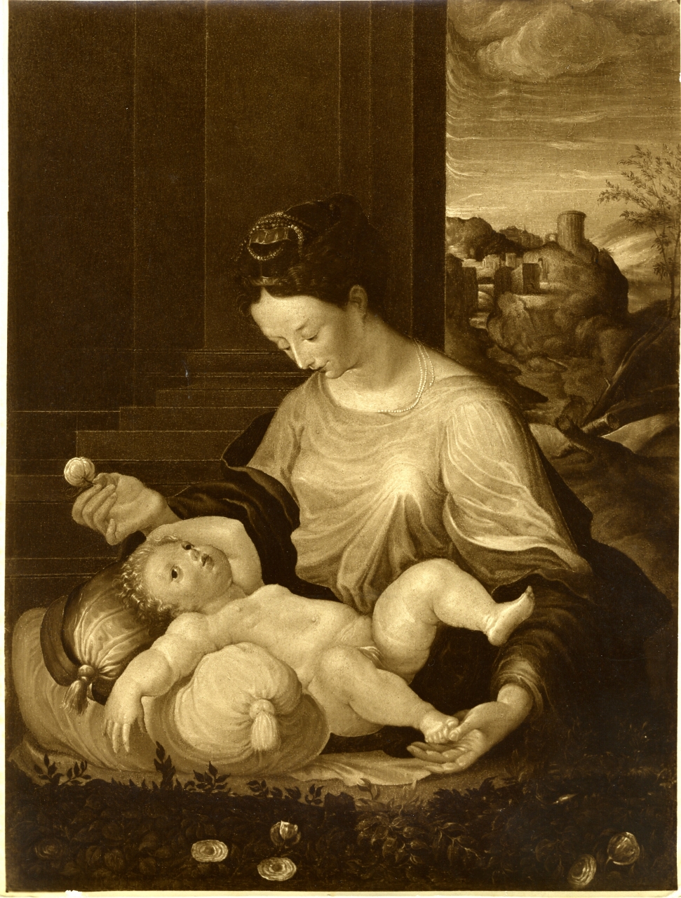 Madonna col Bambino - dipinto (positivo) di anonimo (prima metà XX)