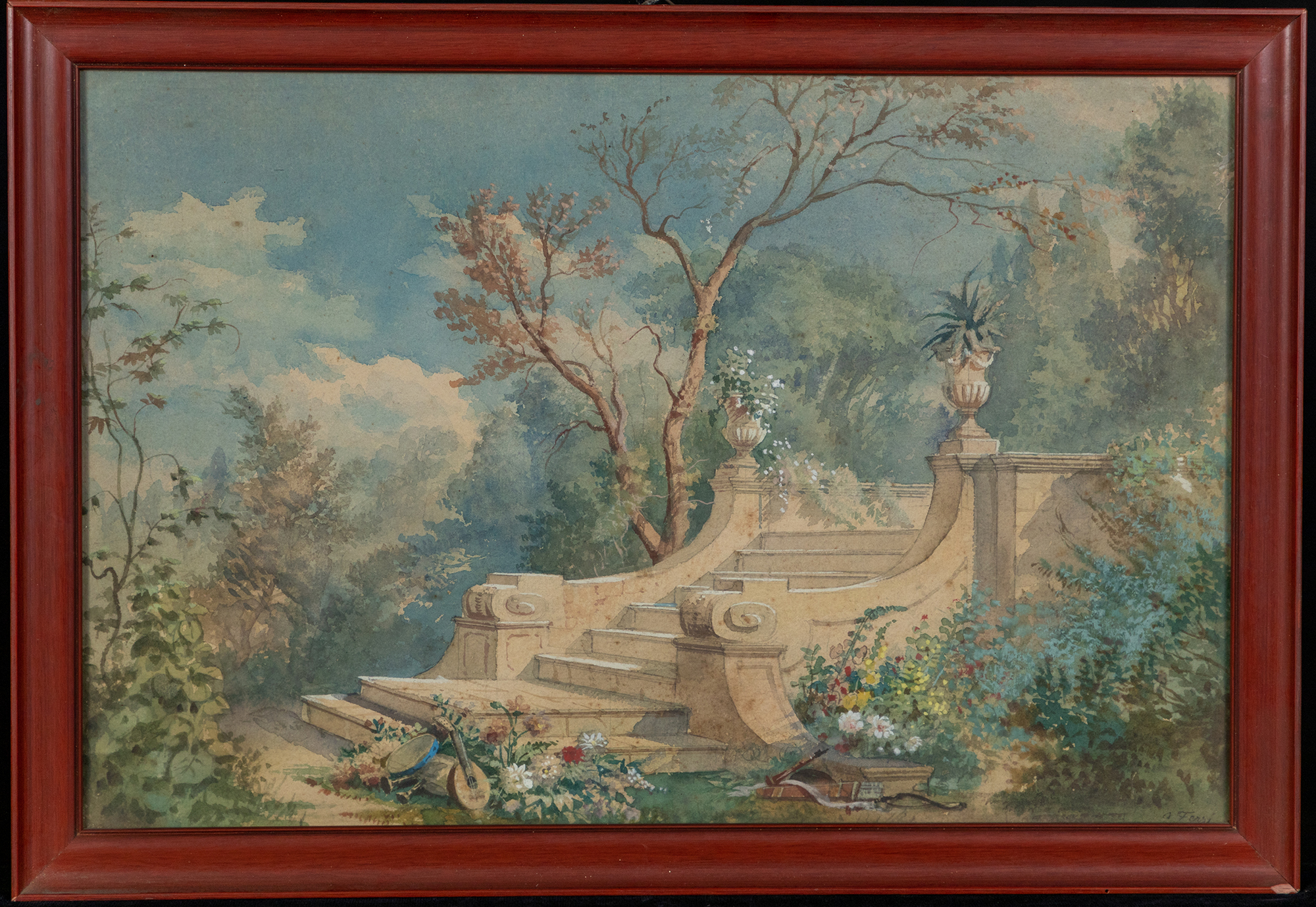 Paesaggio (dipinto, opera isolata) di Ferri Augusto (seconda metà XIX)