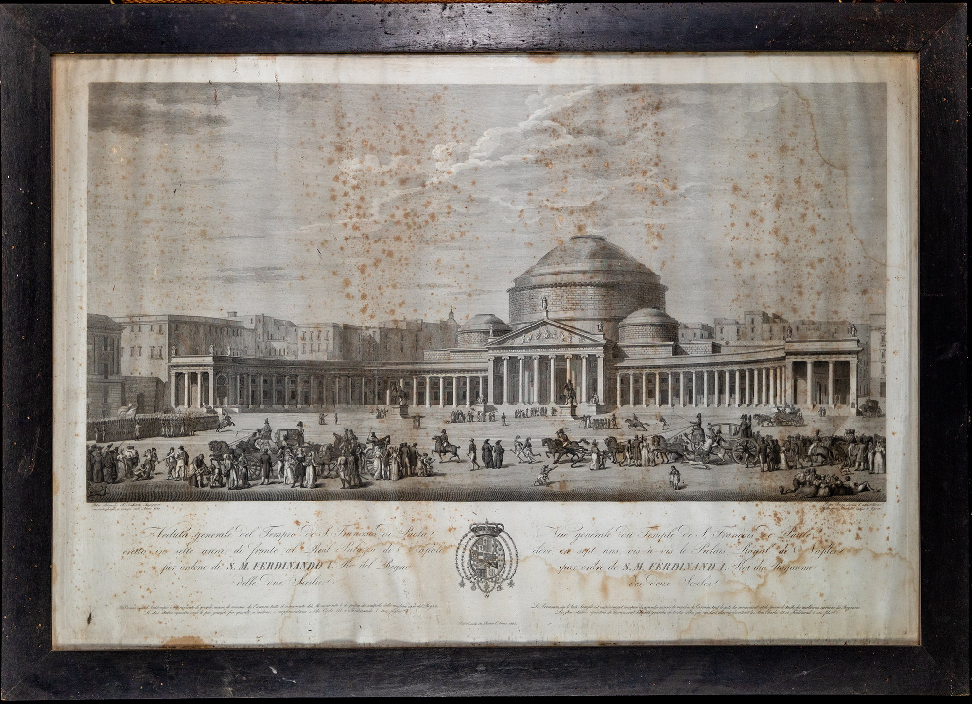 Veduta della basilica di S. Francesco da Paola (Napoli) (stampa) - ambito piemontese (XIX)