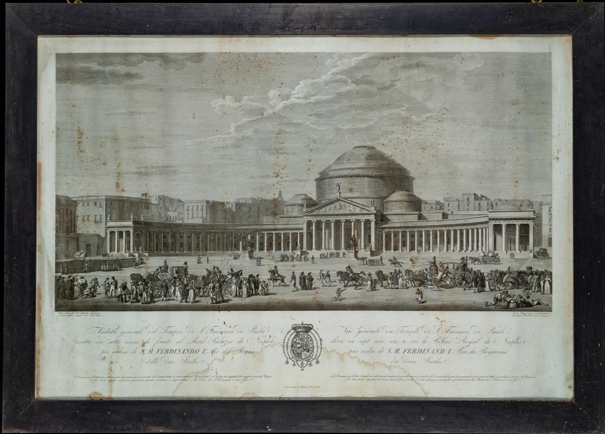 Veduta della basilica di S. Francesco da Paola (Napoli) (stampa) - ambito piemontese (XIX)