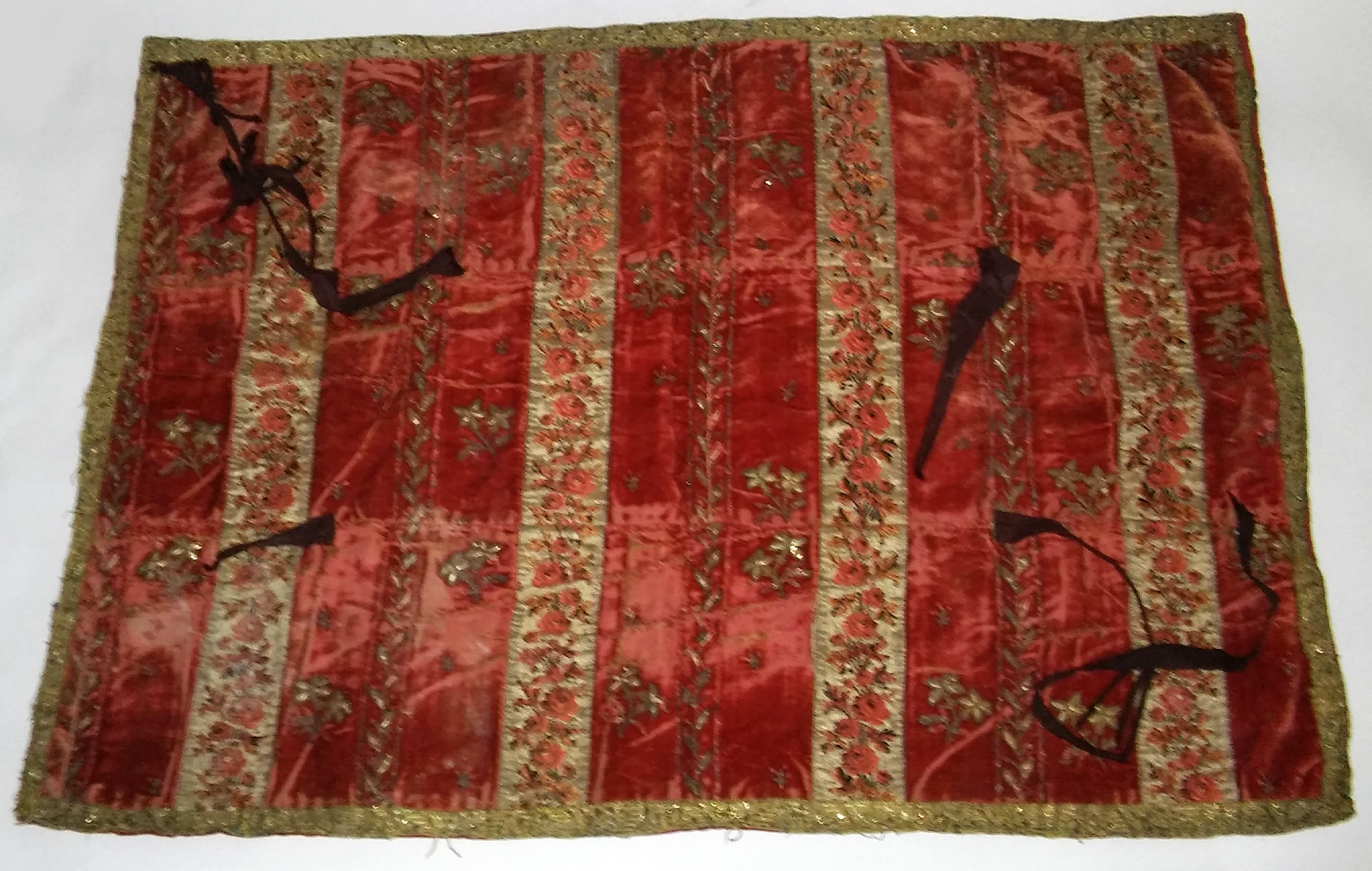 coprirotolo, opera isolata - manifattura italiana, Ambito ebraico (fine XVIII)