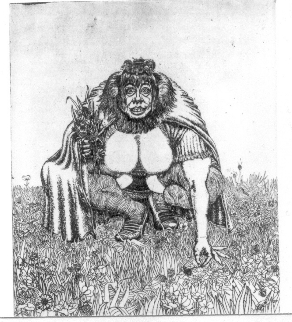 figura femminile seduta (stampa) di Gordyn Herman (sec. XX)