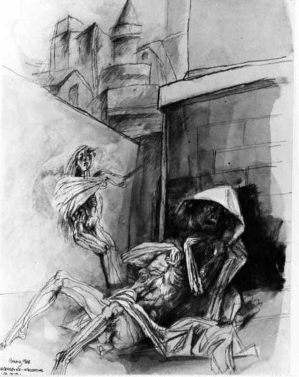 Personaggi e scene da cicli letterari (disegno) di Bonora Maurizio (sec. XX)