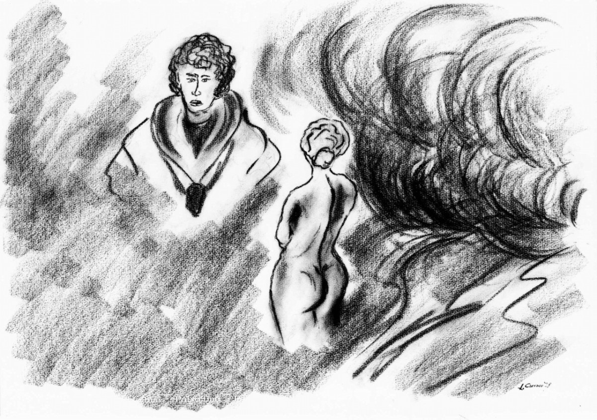 Personaggi e scene da cicli letterari (disegno) di Carraro Lorenzo (sec. XX)